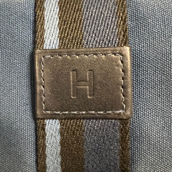 Authentic Hermes Toroca Horizontal MM Tote Bag Denim RARE Blue Black Leather - Picture 15 of 15